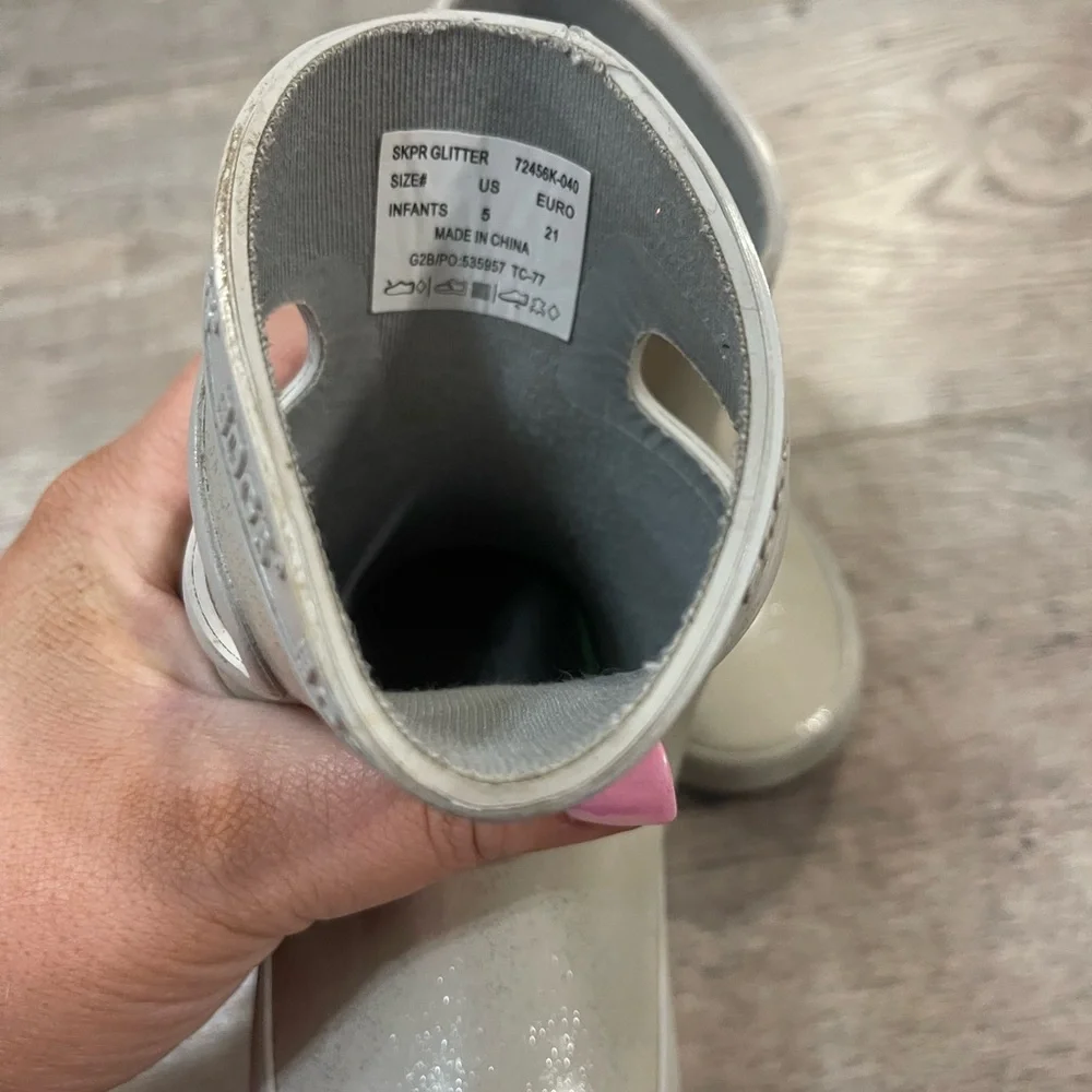 BOGS Kids Waterproof Boots - silver sparkle